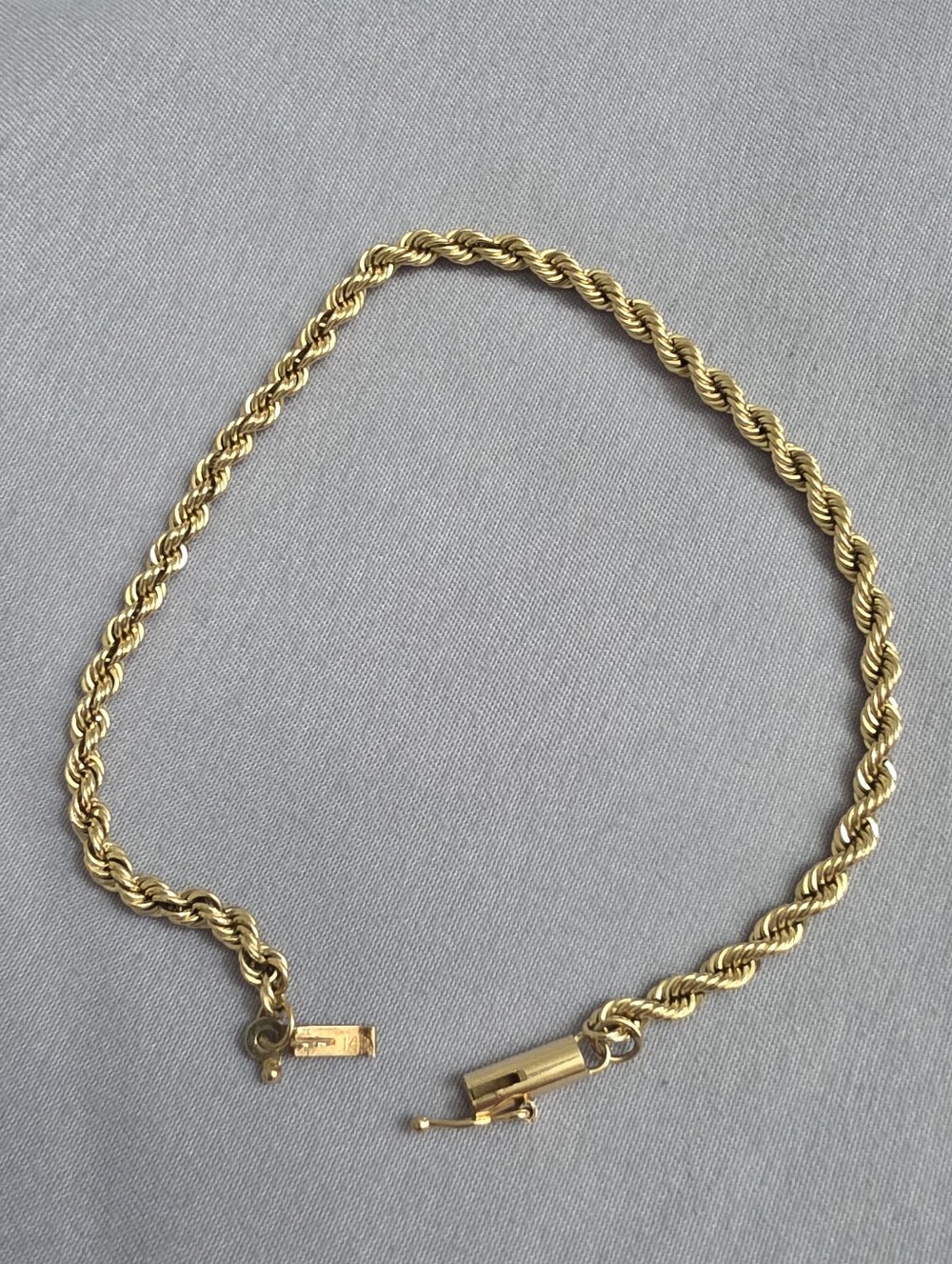 14k Gold Rope Chain Bracelet
